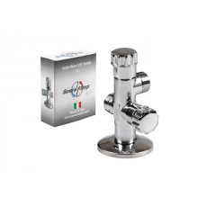 Кран вентильный двойной угловой 1/2"х1/2"  ХРОМ с чашкой General Fittings (В упаковке 2 штуки. Продается