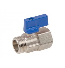 Кран шаровый MINI 1/2" нар.-вн. синяя ручка AV Engineering