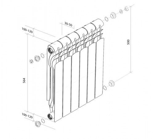 Радиатор биметаллический Royal Thermo Revolution Bimetall 350