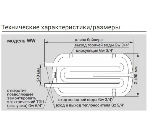 Бойлер косвенного нагрева Kospel Termo Hit WW-100
