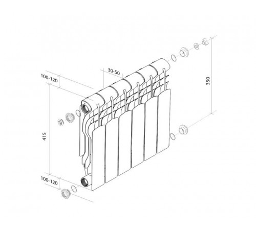 Радиатор биметаллический Royal Thermo Revolution Bimetall 350