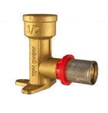 Колено пресс вн. 16x1/2" с креплением LONG TDM Brass