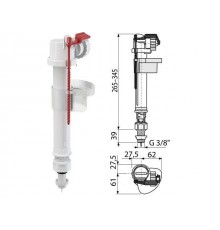 Впускной механизм с нижней подводкой  3/8, Alcaplast