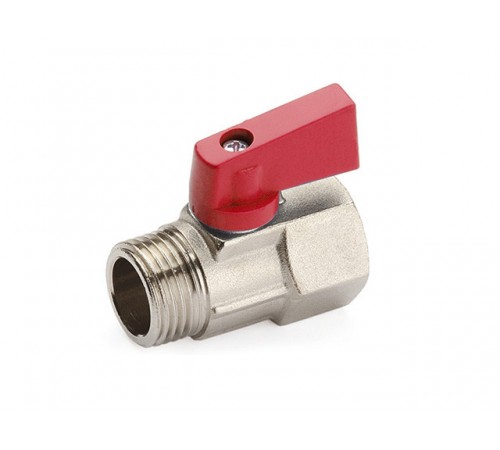 Кран шаровый MINI 1/2" нар.-вн. красная ручка  General Fittings