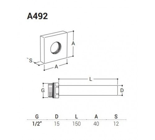 Комплект трубок 150x15x1/2” н.р. с квадратными отражателями SR-Rubinetterie