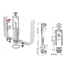 Выпускной комплект со стоп кнопкой, нижний, мет. резьба BL NEW GRAND, Alcaplast (SA2000SK 1/2)