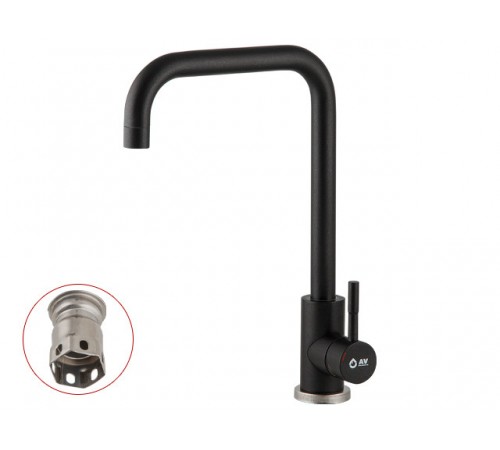 Смеситель для кухни (SUS 304) D35 AVZAR4-B304BK черный AV Engineering