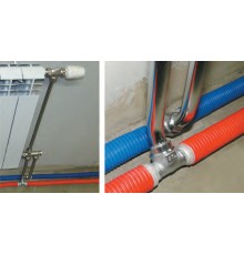 Тройник с хром трубкой Valtec 20х15х16 300мм правый короткий