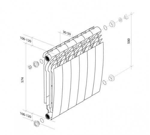 Радиатор биметаллический Royal Thermo BiLiner 500 SILVER SATIN