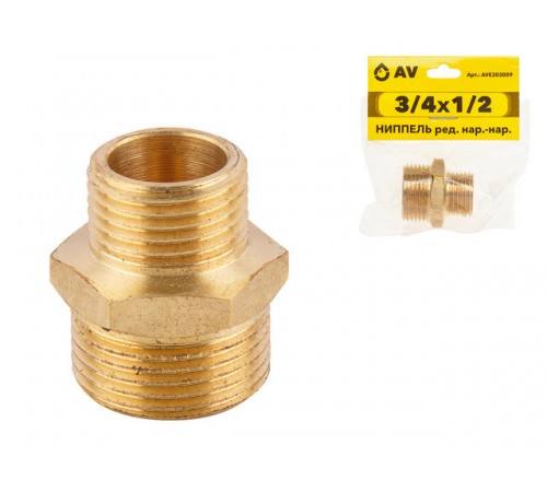 Ниппель ред. нар.-нар. 3/4X1/2, AV Engineering