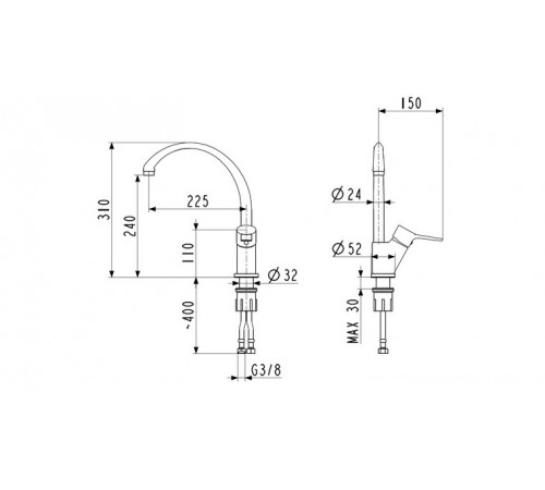 Смеситель для кухни Armatura Galen 4903-615-00