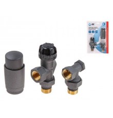 Комплект кранов для радиаторов 1/2" осевой Серый AV Engineering