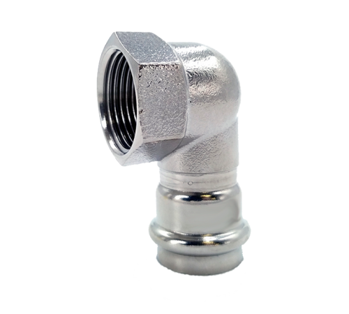 Колено нерж. сталь короткое 22х1/2" в.р. ST