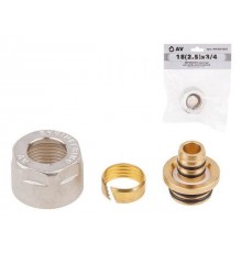 Евроконус (адаптер) 18(2.5) х 3/4" вн. для труб PEX, AV Engineering (инд. упак.) (HEAVY)