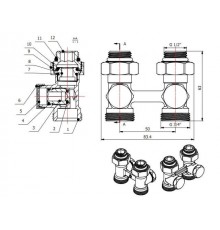 Клапан прямой вентильный 3/4" нар. для радиатора (мультифлекс), AV Engineering (инд. упак.)