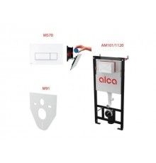 Инсталляционный сет 4 в 1 с кнопкой M570, Alca (Alcaplast)