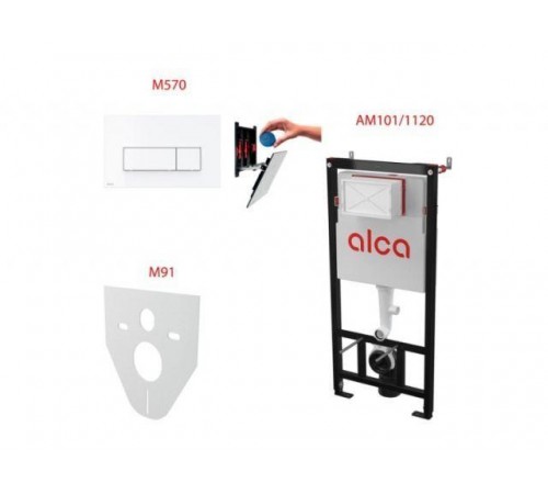 Инсталляционный сет 4 в 1 с кнопкой M570, Alca (Alcaplast)