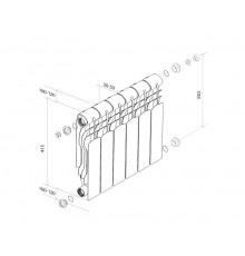 Радиатор алюминиевый Royal Thermo Revolution 350