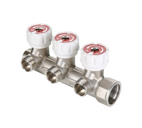 Коллектор с вентилями 3/4"х1/2" 4 вых. Valtec