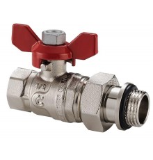 Кран шаровый с американкой 3/4" c кольцом уплотнения Calido S30 бабочка
