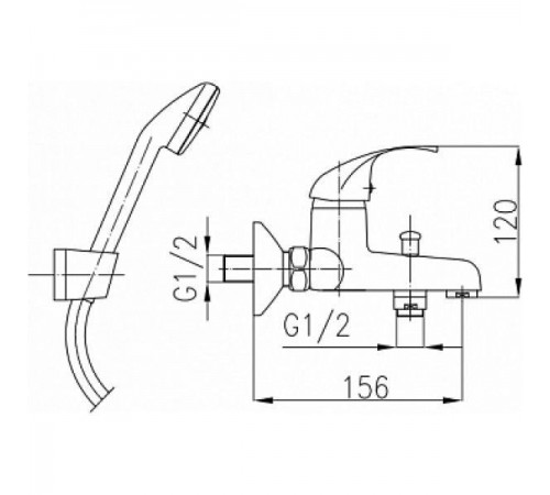 Смеситель для ванны с коротким изливом и душем Armatura Atut Eco-Kran 5514-550-00