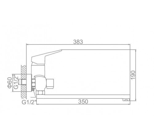 Смеситель для ванны Ledeme H40 L2240