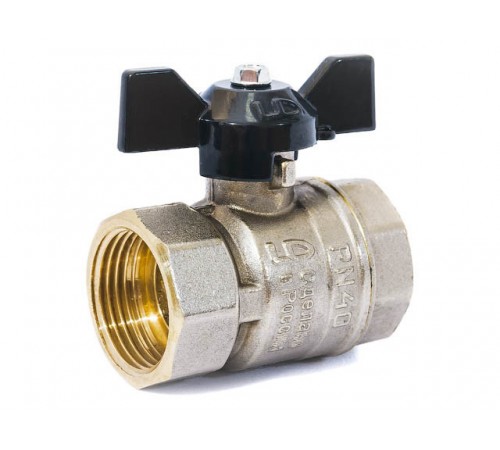 Кран шаровый 1 1/4" стандарт вн.-вн. бабочка PN 40 LD
