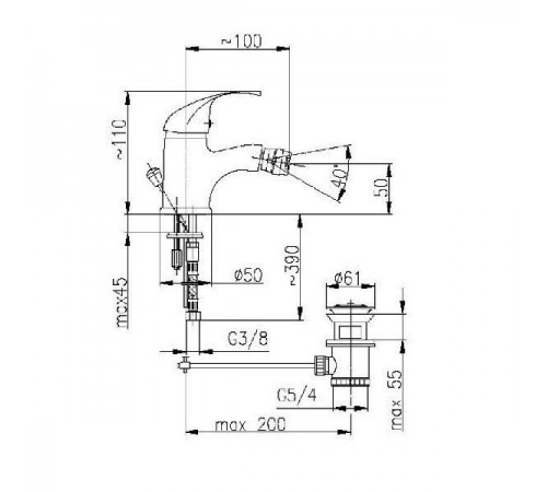 Смеситель для биде Armatura Azuryt Eko-kran 5517-024-0