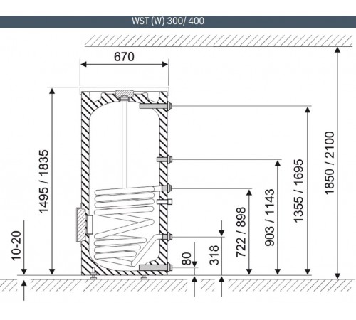 Бойлер косвенного нагрева Bosch WST 300-5 B