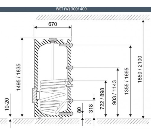 Бойлер косвенного нагрева Bosch WST 300-5 B