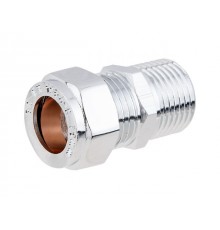 Ниппель 15x1/2" нар. для медных труб ХРОМ AV Engineering