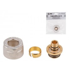 Евроконус (адаптер) 14(2.0) х 3/4" вн. для труб PEX, AV Engineering (инд. упак.) (HEAVY)
