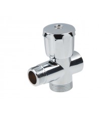 Кран вентильный 1/2"х3/4" для стиральной машины трехпроходной хром.  AV Engineering