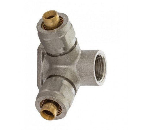 Колено двойное вн. 16x1/2"  компрессионное с креплением APE 754LD