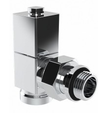 Набор дизайн-вентилей Royal Thermo CUBE, угловой (хром) 1/2"