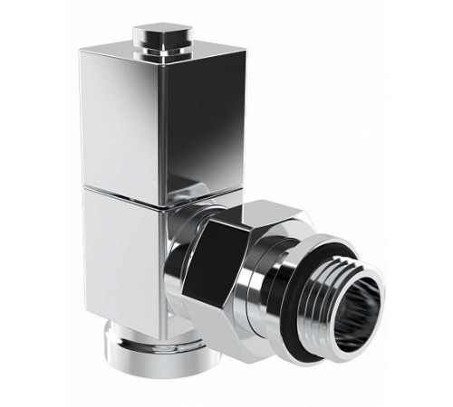 Набор дизайн-вентилей Royal Thermo CUBE, угловой (хром) 1/2"