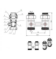 Клапан прямой шаровый 3/4" нар. для радиатора (мультифлекс), AV Engineering (инд. упак.)