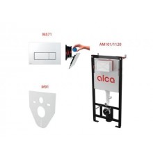 Инсталляционный сет 4 в 1 с кнопкой M571, Alca (Alcaplast)