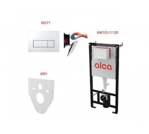 Инсталляционный сет 4 в 1 с кнопкой M571, Alca (Alcaplast)