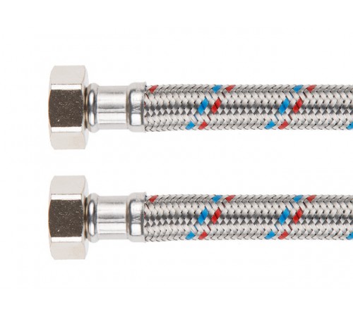 Подводка гибкая, SUS, гайка 3/4" - гайка 3/4" 50см AV Engineering (16 Bar, 100°С, теперь в пакете)