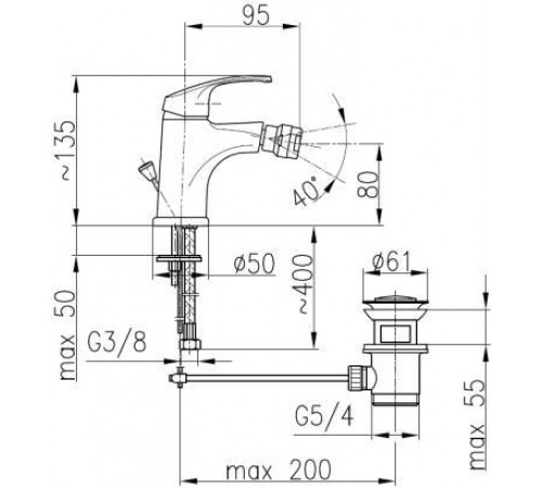 Смеситель для биде Armatura Krzem 4217-015-00