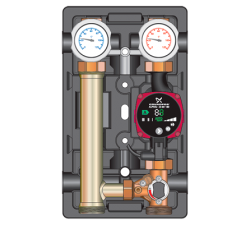 Насосная группа смесительная Meibes MK DN25 (1") Grundfos UPM3 Hybrid 25-70 левая