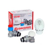 Термоcтатический комплект радиаторных кранов Giacomini R470FX003, угловой