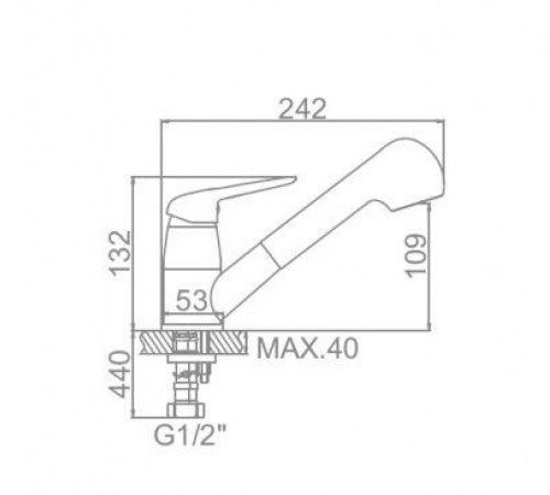 Смеситель для мойки с выдвигающейся лейкой Ledeme L6048