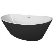 Ванна акриловая Azario Easton AZ-1337B 180x82 с сифоном и каркасом, черная/белая