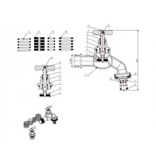 Кран водоразборный 3/4" нар. настенный со штуцером, AV Engineering (вход 3/4" х выход 3/4")