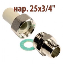 Резьбовое соединение ПП Wavin Ekoplastik нар. 25х3/4"