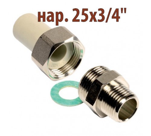 Резьбовое соединение ПП Wavin Ekoplastik нар. 25х3/4"