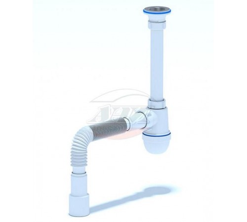 Сифон для умывальника АНИ ПЛАСТ 1 1/4"*40 с гибкой трубой 40*40/50 С1015