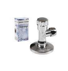 Кран вентильный  угловой 1/2"х3/8"х10 ХРОМ с чашкой General Fittings